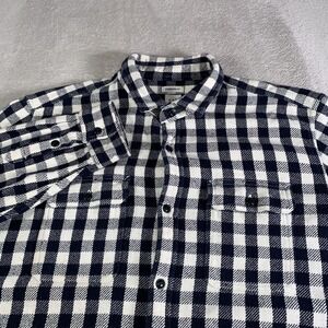 Vintage‎ Gap Shirt Mens XL Blue White Plaid Flannel LS Oversized 2 Chest Pockets